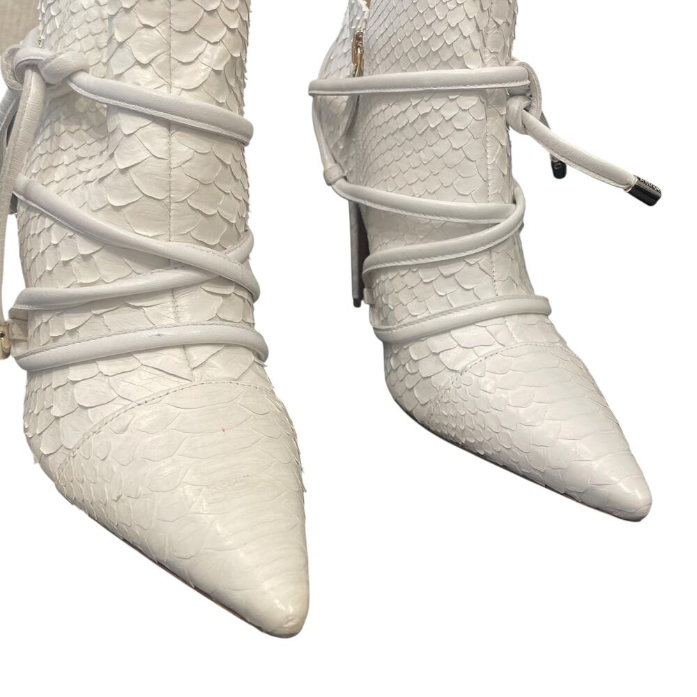 Alexandre Birman White Python Strappy Heeled Evel… - image 4